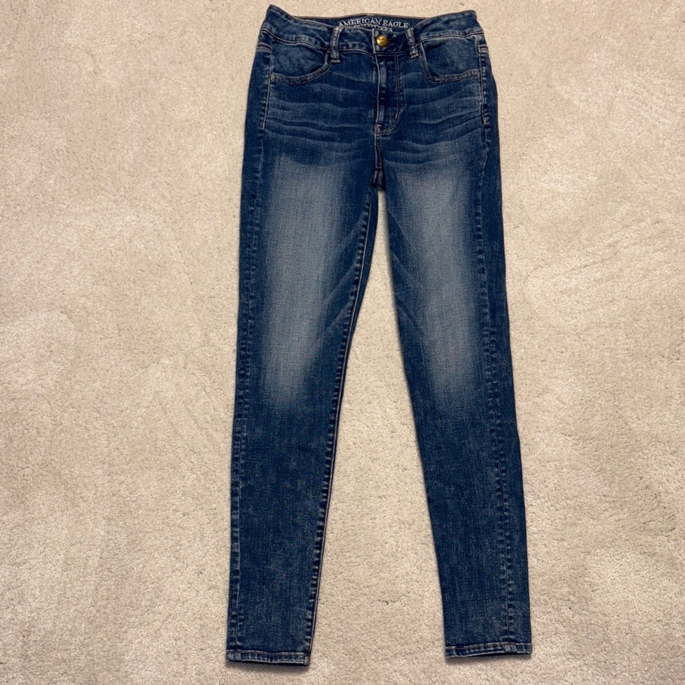 American Eagle Outfitters Women's Dark Blue Skinny Jeans